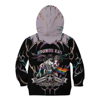 Cowboy Pride Month Sounds Gay Im in Kid Hoodie Y2K Tribal Chrome With Rainbow Scarf Cow