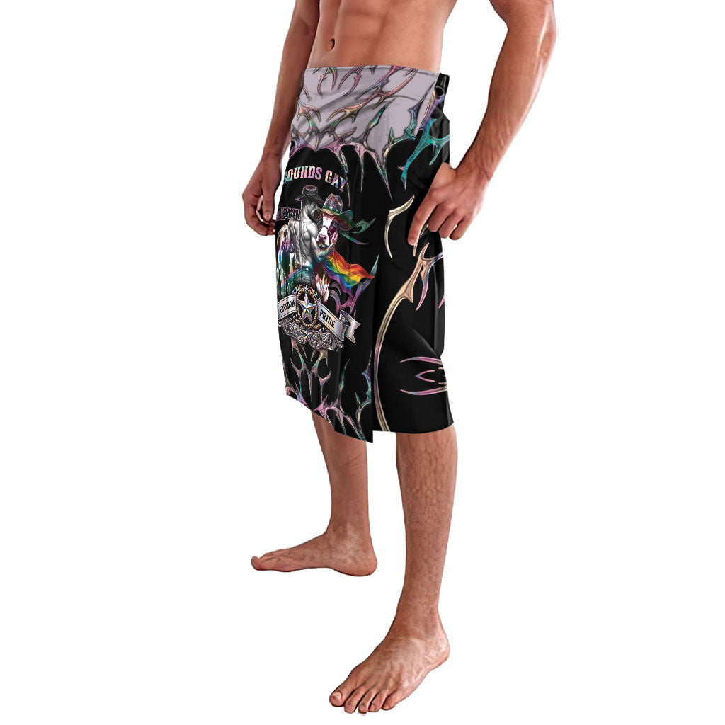 Cowboy Pride Month Sounds Gay Im in Lavalava Y2K Tribal Chrome With Rainbow Scarf Cow
