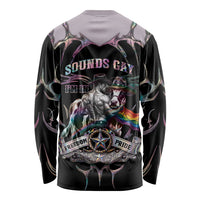 Cowboy Pride Month Sounds Gay Im in Long Sleeve Shirt Y2K Tribal Chrome With Rainbow Scarf Cow