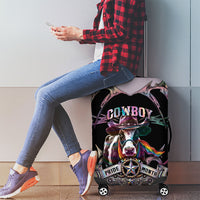Cowboy Pride Month Sounds Gay Im in Luggage Cover Y2K Tribal Chrome With Rainbow Scarf Cow