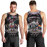 Cowboy Pride Month Sounds Gay Im in Men Tank Top Y2K Tribal Chrome With Rainbow Scarf Cow