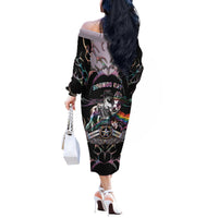 Cowboy Pride Month Sounds Gay Im in Off The Shoulder Long Sleeve Dress Y2K Tribal Chrome With Rainbow Scarf Cow