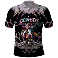 Cowboy Pride Month Sounds Gay Im in Polo Shirt Y2K Tribal Chrome With Rainbow Scarf Cow