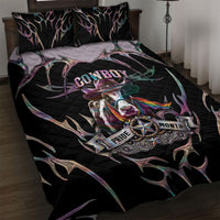 Cowboy Pride Month Sounds Gay Im in Quilt Bed Set Y2K Tribal Chrome With Rainbow Scarf Cow