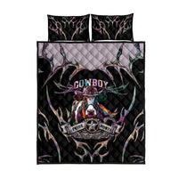 Cowboy Pride Month Sounds Gay Im in Quilt Bed Set Y2K Tribal Chrome With Rainbow Scarf Cow