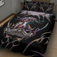 Cowboy Pride Month Sounds Gay Im in Quilt Bed Set Y2K Tribal Chrome With Rainbow Scarf Cow