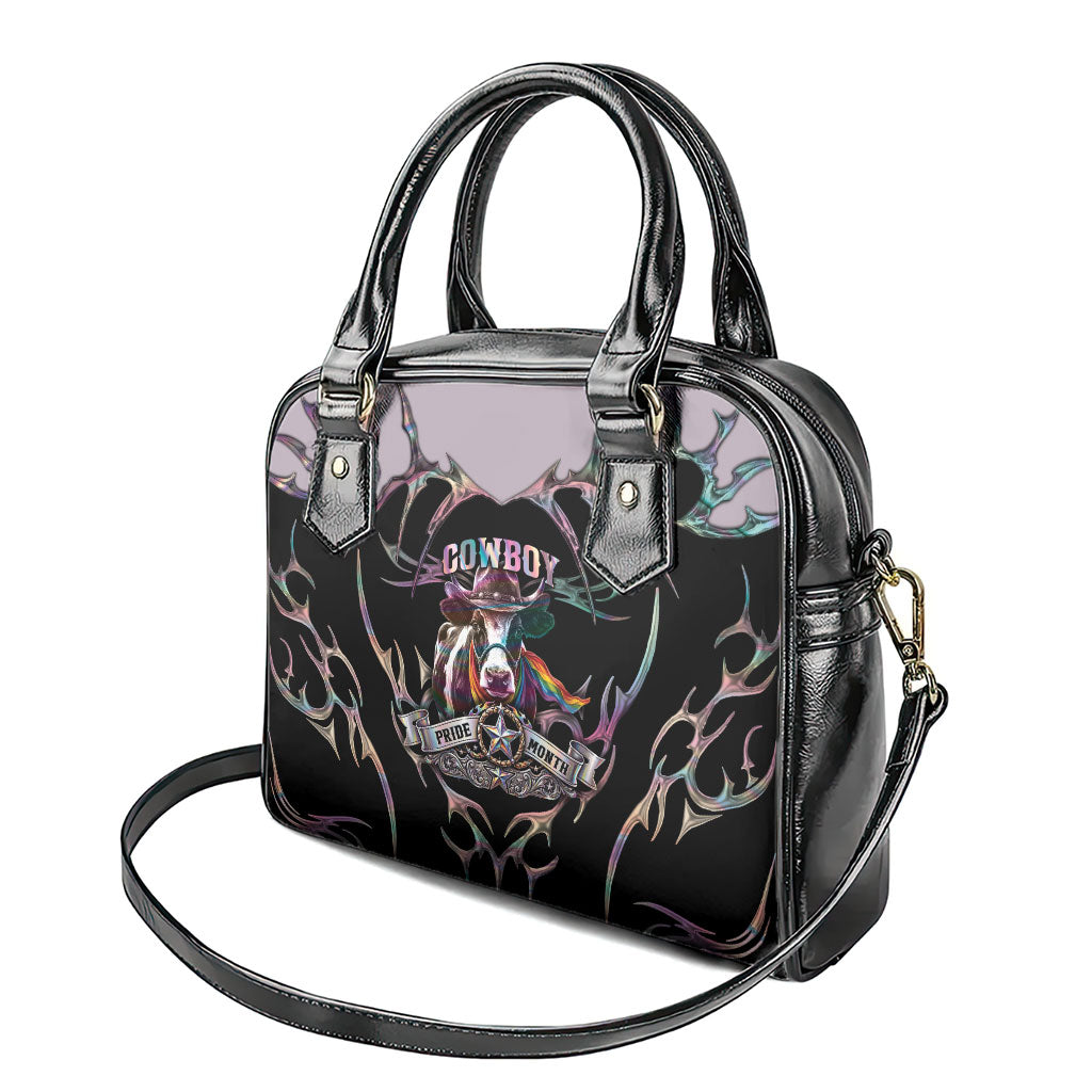 Cowboy Pride Month Sounds Gay Im in Shoulder Handbag Y2K Tribal Chrome With Rainbow Scarf Cow