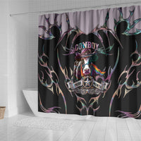 Cowboy Pride Month Sounds Gay Im in Shower Curtain Y2K Tribal Chrome With Rainbow Scarf Cow
