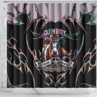 Cowboy Pride Month Sounds Gay Im in Shower Curtain Y2K Tribal Chrome With Rainbow Scarf Cow