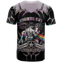 Cowboy Pride Month Sounds Gay Im in T Shirt Y2K Tribal Chrome With Rainbow Scarf Cow
