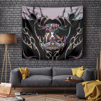 Cowboy Pride Month Sounds Gay Im in Tapestry Y2K Tribal Chrome With Rainbow Scarf Cow