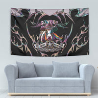 Cowboy Pride Month Sounds Gay Im in Tapestry Y2K Tribal Chrome With Rainbow Scarf Cow