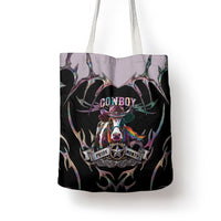 Cowboy Pride Month Sounds Gay Im in Tote Bag Y2K Tribal Chrome With Rainbow Scarf Cow