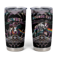 Cowboy Pride Month Sounds Gay Im in Tumbler Cup Y2K Tribal Chrome With Rainbow Scarf Cow