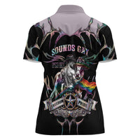 Cowboy Pride Month Sounds Gay Im in Women Polo Shirt Y2K Tribal Chrome With Rainbow Scarf Cow