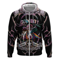 Cowboy Pride Month Sounds Gay Im in Zip Hoodie Y2K Tribal Chrome With Rainbow Scarf Cow