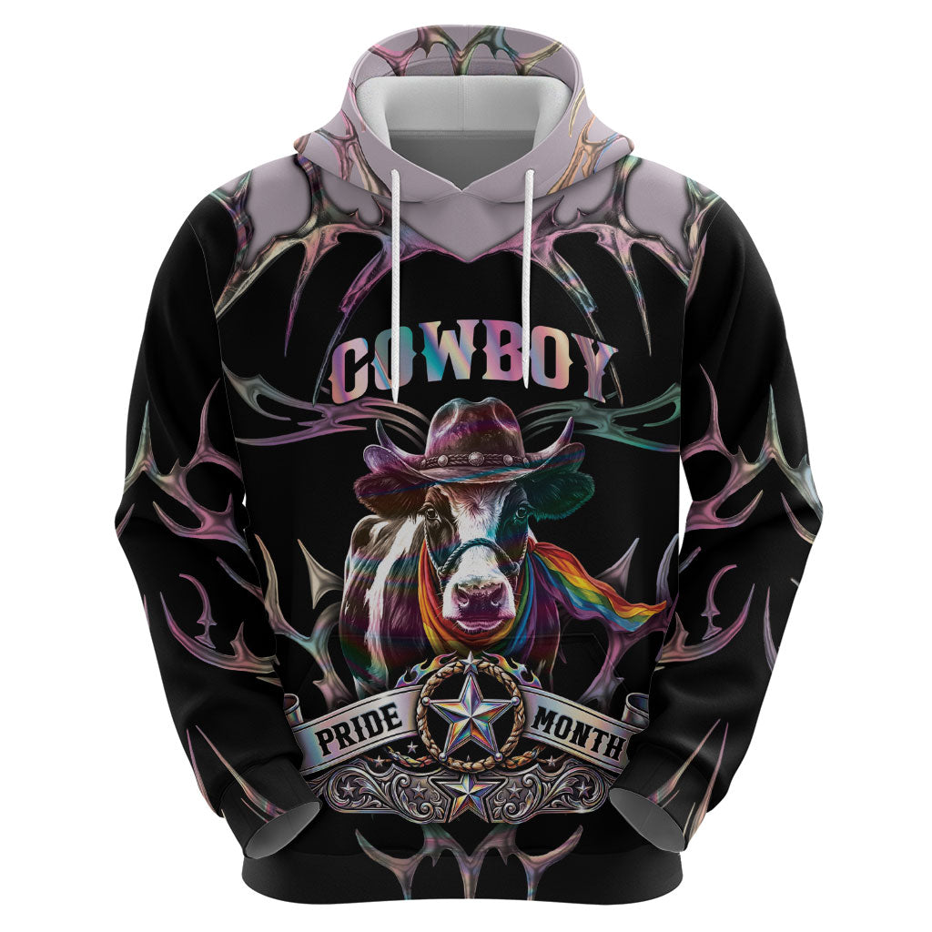 Cowboy Pride Month Sounds Gay Im in Zip Hoodie Y2K Tribal Chrome With Rainbow Scarf Cow