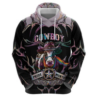 Cowboy Pride Month Sounds Gay Im in Zip Hoodie Y2K Tribal Chrome With Rainbow Scarf Cow