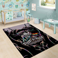 Cowboy Pride Month Sounds Gay Im in Area Rug Y2K Tribal Chrome With Rainbow Scarf Cow Version 2