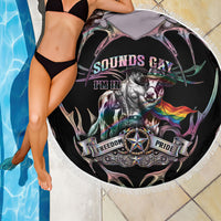 Cowboy Pride Month Sounds Gay Im in Beach Blanket Y2K Tribal Chrome With Rainbow Scarf Cow Version 2