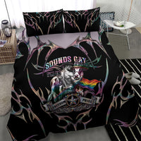 Cowboy Pride Month Sounds Gay Im in Bedding Set Y2K Tribal Chrome With Rainbow Scarf Cow Version 2