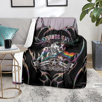 Cowboy Pride Month Sounds Gay Im in Blanket Y2K Tribal Chrome With Rainbow Scarf Cow Version 2