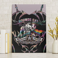 Cowboy Pride Month Sounds Gay Im in Canvas Wall Art Y2K Tribal Chrome With Rainbow Scarf Cow Version 2