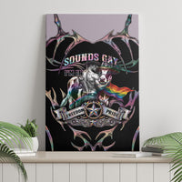 Cowboy Pride Month Sounds Gay Im in Canvas Wall Art Y2K Tribal Chrome With Rainbow Scarf Cow Version 2