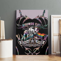 Cowboy Pride Month Sounds Gay Im in Canvas Wall Art Y2K Tribal Chrome With Rainbow Scarf Cow Version 2