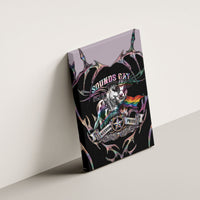 Cowboy Pride Month Sounds Gay Im in Canvas Wall Art Y2K Tribal Chrome With Rainbow Scarf Cow Version 2
