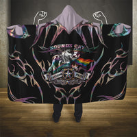Cowboy Pride Month Sounds Gay Im in Hooded Blanket Y2K Tribal Chrome With Rainbow Scarf Cow Version 2