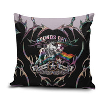 Cowboy Pride Month Sounds Gay Im in Pillow Cover Y2K Tribal Chrome With Rainbow Scarf Cow Version 2