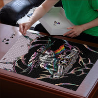 Cowboy Pride Month Sounds Gay Im in Puzzle Y2K Tribal Chrome With Rainbow Scarf Cow Version 2