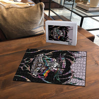 Cowboy Pride Month Sounds Gay Im in Puzzle Y2K Tribal Chrome With Rainbow Scarf Cow Version 2