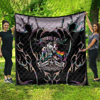 Cowboy Pride Month Sounds Gay Im in Quilt Y2K Tribal Chrome With Rainbow Scarf Cow Version 2