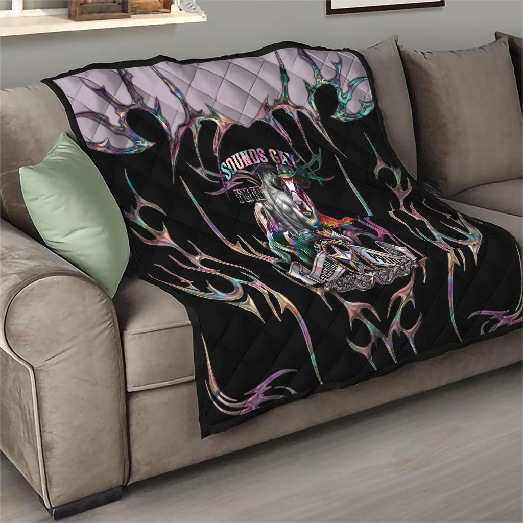 Cowboy Pride Month Sounds Gay Im in Quilt Y2K Tribal Chrome With Rainbow Scarf Cow Version 2