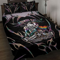 Cowboy Pride Month Sounds Gay Im in Quilt Bed Set Y2K Tribal Chrome With Rainbow Scarf Cow Version 2