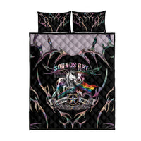 Cowboy Pride Month Sounds Gay Im in Quilt Bed Set Y2K Tribal Chrome With Rainbow Scarf Cow Version 2