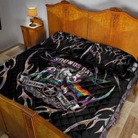 Cowboy Pride Month Sounds Gay Im in Quilt Bed Set Y2K Tribal Chrome With Rainbow Scarf Cow Version 2