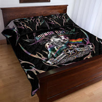 Cowboy Pride Month Sounds Gay Im in Quilt Bed Set Y2K Tribal Chrome With Rainbow Scarf Cow Version 2