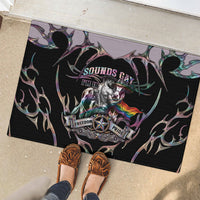Cowboy Pride Month Sounds Gay Im in Rubber Doormat Y2K Tribal Chrome With Rainbow Scarf Cow Version 2