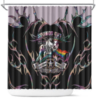Cowboy Pride Month Sounds Gay Im in Shower Curtain Y2K Tribal Chrome With Rainbow Scarf Cow Version 2
