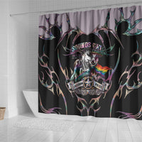 Cowboy Pride Month Sounds Gay Im in Shower Curtain Y2K Tribal Chrome With Rainbow Scarf Cow Version 2