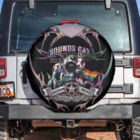 Cowboy Pride Month Sounds Gay Im in Spare Tire Cover Y2K Tribal Chrome With Rainbow Scarf Cow Version 2