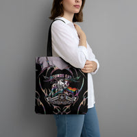 Cowboy Pride Month Sounds Gay Im in Tote Bag Y2K Tribal Chrome With Rainbow Scarf Cow Version 2
