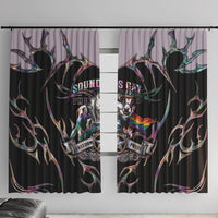 Cowboy Pride Month Sounds Gay Im in Window Curtain Y2K Tribal Chrome With Rainbow Scarf Cow Version 2