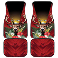 Antigua and Barbuda Car Mats Tropical Flowers Stag Deer - Wonder Print Shop