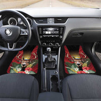 Antigua and Barbuda Car Mats Tropical Flowers Stag Deer - Wonder Print Shop