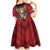 Personalized Antigua and Barbuda Kid Short Sleeve Dress Tropical Flowers Stag Deer - Wonder Print Shop