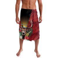 Personalized Antigua and Barbuda Lavalava Tropical Flowers Stag Deer - Wonder Print Shop